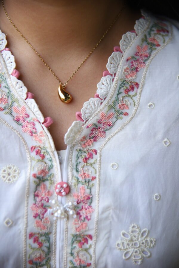 Luxury Gold Water Drop Pendant Necklace & Stud Earrings Set