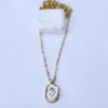 Bold Floral Geometric Gold-Plated Necklace – Clover Pendant & Earrings Set